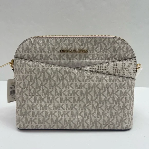 Michael Kors Jet Set Travel Med Logo Dome Crossbody XCROSS XBODY Powder Blush NW